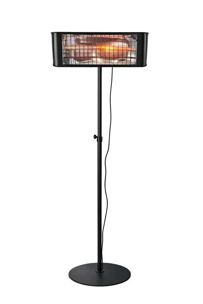 תנור חימום אינפרא אדום + שלט | דגם premium 2500W | שחור מט - על עמוד סטנד + שלט