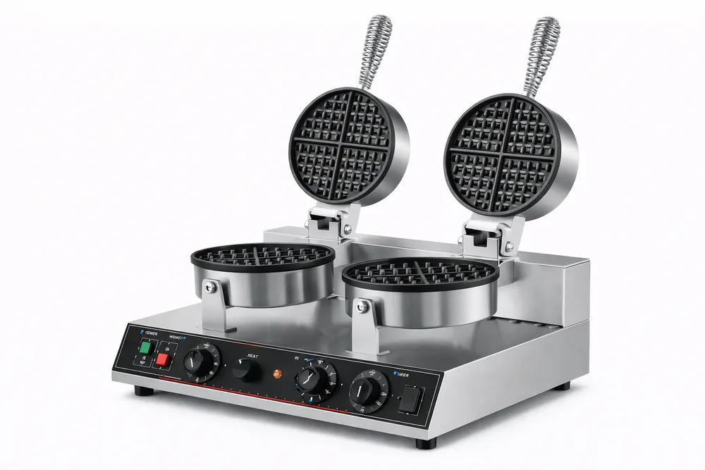 מכונת וופל בלגי עגול כפול מקצועית