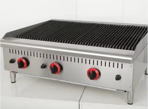 גריל גז תעשייתי דלפקי עם אבני לבה רוחב 90 ס”מ