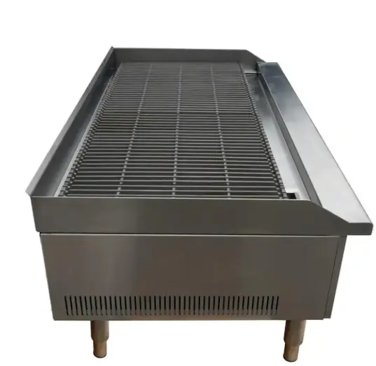 גריל גז תעשייתי דלפקי עם אבני לבה רוחב 60 ס”מ