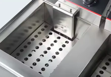 ציפסר חשמלי כפול חד פאזי דלפקי 13+13 ליטר 3KW+3KW עוצמי במיוחד + ברז