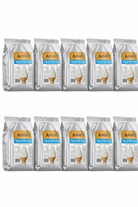 בסיס לגלידה בטעם וניל 10 יחידות בקרטון